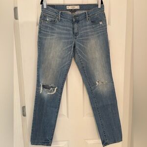 Vintage Abercrombie & Fitch Y2K low-rise, factory-distressed jeans- 8R (29 x 31)
